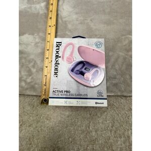 Brookstone Active Pro True Wireless Earbuds Pink LCD Display Bluetooth 5.1‎
